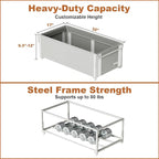 2Pack Under Bed Storage with Wheels,9.5"-12"Tall Adjustable Height Underbed Storage,Deep Under Bed Storage Containers,Rolling
