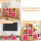 ShellKingdom Storage Bins, Foldable Fabric Storage Cubes And Cloth Organizer Drawer For Closet And Toys, 2 Pack (Fuchsia)