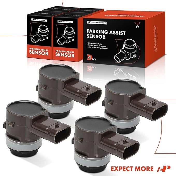 A-Premium 4-PC Front & Rear Reverse Backup Parking Assist Sensor Compatible with BMW & Mini Models - X5, 530e, 530i, 540i, 53