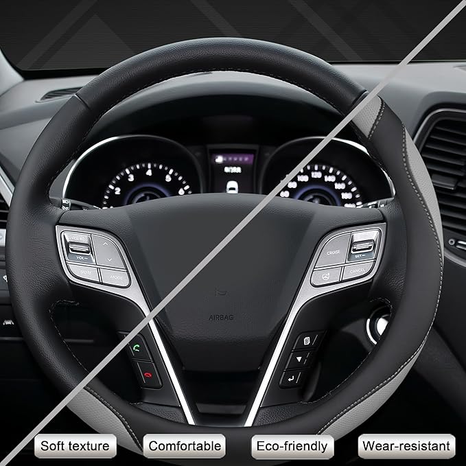 West Llama Customized Auto Car Steering Wheel Cover for Hyundai,Tucson,Sonata,Elantra,Santa Fe,Genesis,Sonata Hybrid,Azera,Ve