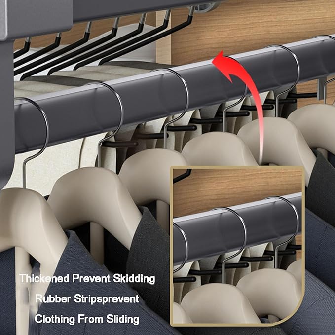Pull Out Clothes Rail,Extendable Closet Rod Hanger,Space Saving Closet System for Wardrobe,for Closet,Pants Organizer(Color1,
