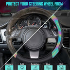 CAR PASS Line Rider Microfiber Leather Sporty 14.5-15 inch Steering Wheel Cover Universal Fits for 95% Truck,SUV,Cars, Anti-S
