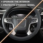 GIANT PANDA Steering Wheel Cover for GMC Sierra Acadia Terrain Yukon(Black-Standard Size)