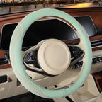 14 inch Steering Wheel Cover for Prius Civic, Nappa Microfiber Leather Non-Slip Breathable Fabric, Warm in Winter and Cool in