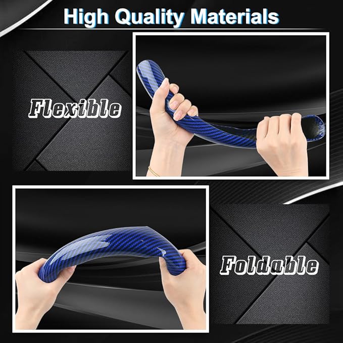Carbon Fiber Steering Wheel Cover 3PCS, Non-Slip Grip for Universal Cars,Fit for 14–16 Inch Wheels, Interior Accessories for 
