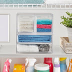 STORi Chloe Space-Saving Clear Drawer Organizer (4 Drawer Set) Sort Office, Kitchen, Beauty Supplies, Makeup, Pens, Jewelry, 