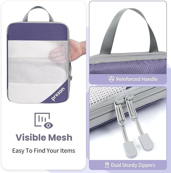 Compression Packing Cubes for Travel, Lightweight Vacation Travel Essentials, Travel Accessories for Suitcase Organizer Bags 