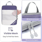 Compression Packing Cubes for Travel, Lightweight Vacation Travel Essentials, Travel Accessories for Suitcase Organizer Bags 