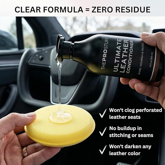 The Pro Stuff® Ultimate Leather Conditioner for Car Interior & Seats | UV Protection, Deep Restoration and Shine | Easy Apply