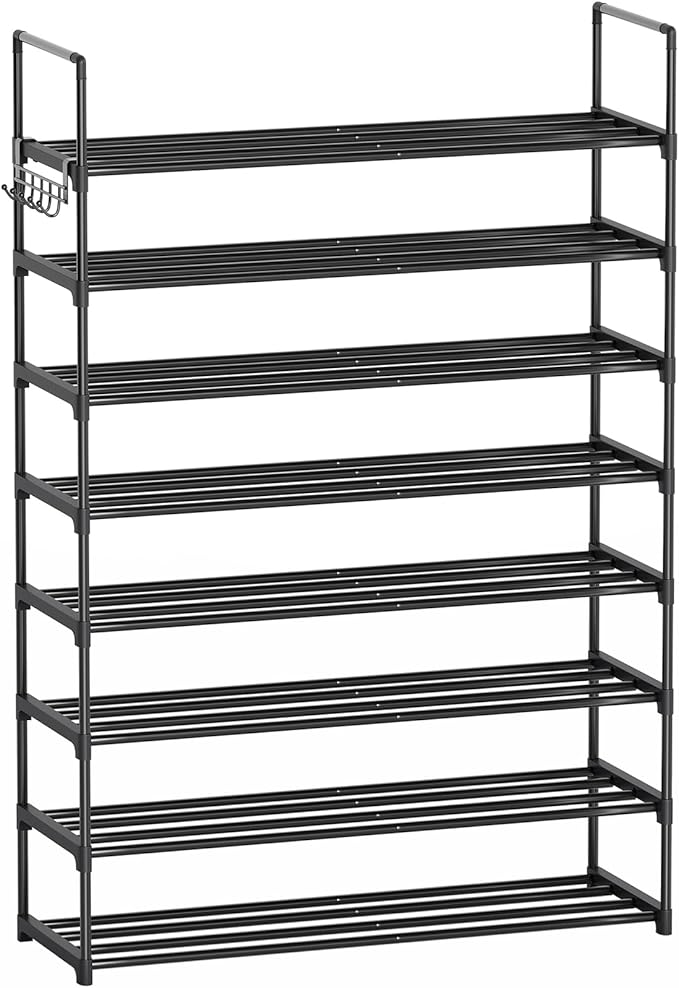 Shoe Rack, 8 Tier Tall Shoe Rack for Entryway, Shoe Orhanizer for Closet, Shoe Shelf, Shoe Stand for Front Door Entrance, Clo
