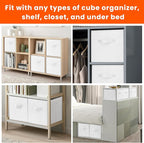 Criusia Storage Cubes - 11 Inch Heavy Duty Fabric Storage Bins for Shelves Closet Cube Organizer - 8 Pack Collapsible Cube St