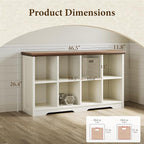 OffiGo 8 Cube Organizer Bookcase, Modern Farmhouse Open Shelf for Storage Bins & Decor, Display Bookshelf Console Closet for 