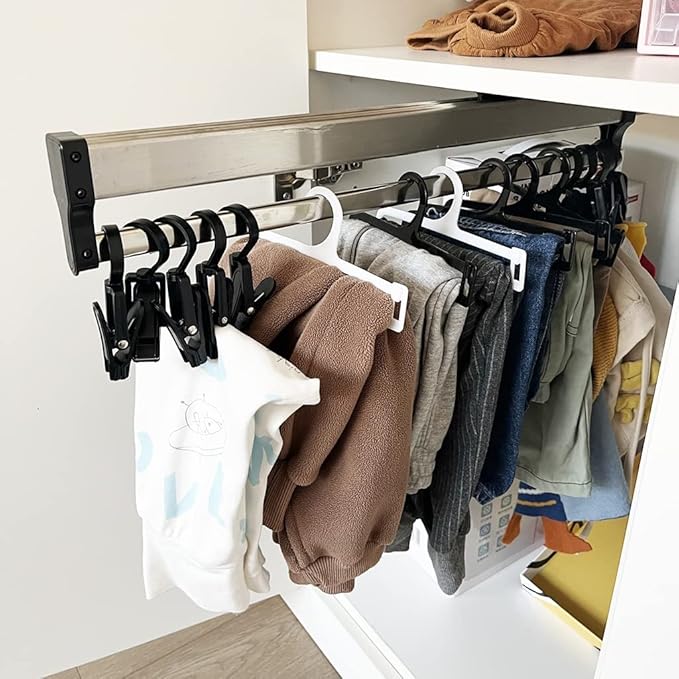 Closet Clothes Hanger Rail,Pull-Out Closet Rod 30-60cm,Wardrobe Clothing Rail,Closet Organizer Rack for Pants and Coat (800mm
