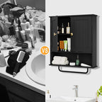 RRX Bathroom Cabinet Wall Mounted Medicine Cabinets with Towels Bar, Over The Toilet Storage Cabinet with 2 Doors and Adjusta