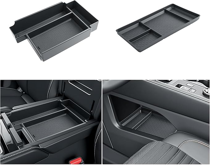 BIBIBO 2Pack for 2026 Pathfinder Center Console Organizer 2026 Nissan Pathfinder Console Armrest Insert Tray +Under Central Organizer Tray 2026 Nissan Pathfinder Accessories