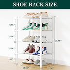 Smiry Shoe Rack, 4 Tier Small Bamboo Shoe Organizer, Stackable Free Standing Wooden Shoe Storage Shelf for Closet, Entryway, 