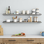 48 Inches Long Floating Shelves for Wall, Solid Pine Wood Picture Ledge Shelves, Wall Shelves with Lips, Nursery Book Shelves