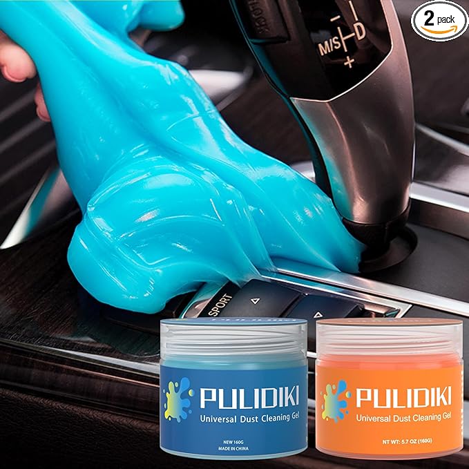 PULIDIKI Car Cleaning Gel Blue and Car Cleaning Putty Orange Bundle
