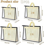 8 Pack Dust Bags for Handbags, Purse Storage Organizer for Closet, Clear Handbag Storage Organizer, Hanging Dust Cover Bag wi