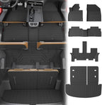 Floor Mats Compatible with 2020-2025 Kia Telluride 7&8 Seats Cargo Mat Cargo Liner All Weather Back Seat Cover Protector 2024 Telluride Accessories (Trunk Mat with Backrest Mats+Floor Mats)