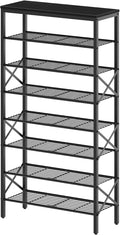 YATINEY 8 Tier Shoe Rack, Large Capacity Shoe Storage Organizer Holds 32 Pairs, Sturdy and Stable, for Entryway, Hallway, Clo