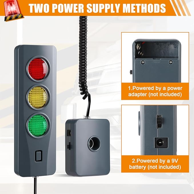 Outus 2 Pcs Advanced Garage Parking Aid with LED Light Garage Parking Sensor with Color Changing Distance Indicator for Car Safe, Set Stop Distance 7.8 ft - Mount Install