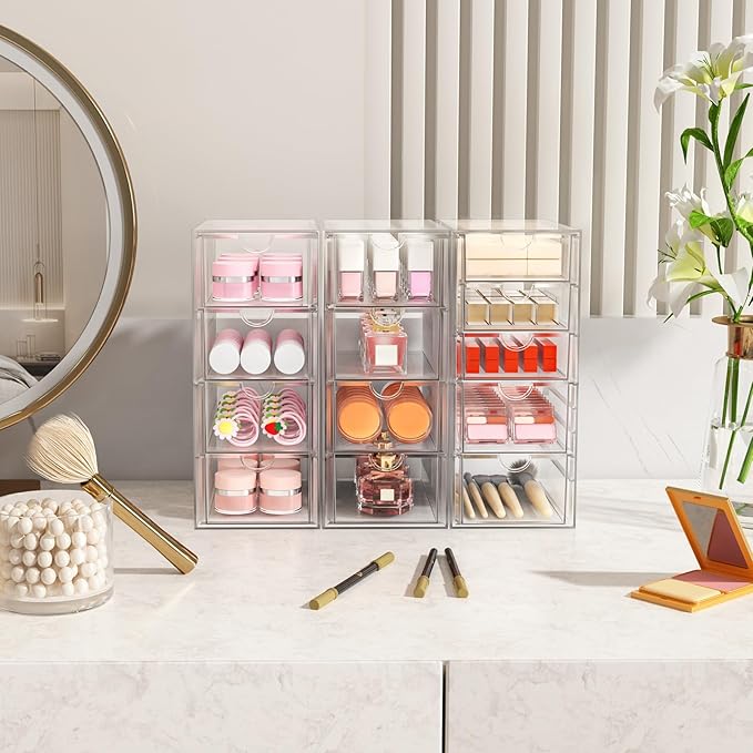 Acrylic Makeup Organizer with 13 Drawers, Bathroom Counter Organizer, Acrylic Organizers, Desk Organizer, Office Supplies, St