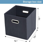 Black Fabric Cubby Storage Bins,13x13x13 Inches ,Cube Organizer Bin Foldable Storage Boxes with Dual Handles Fabric Organizer