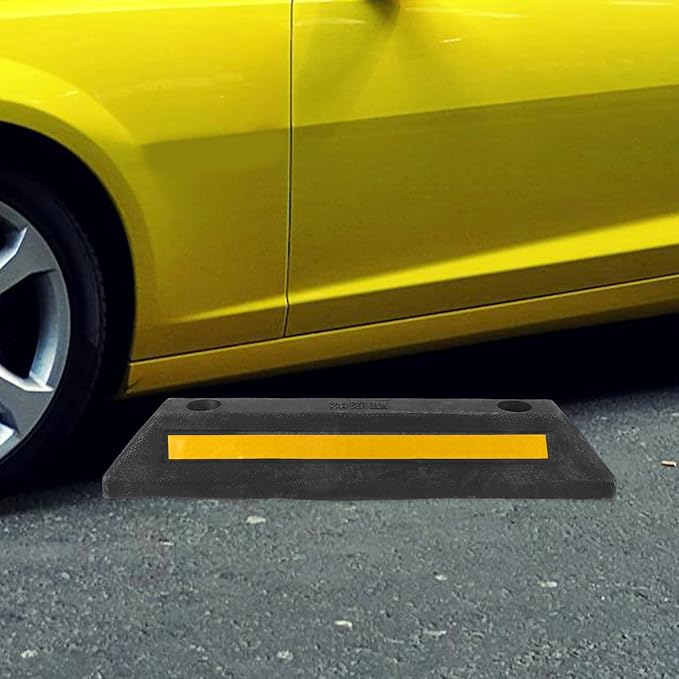 iplusmile Garage Parking Stopper Reflective Wheel Stop Aid for Vehicle Positioning Compact Design for Easy Installation Heavy-Duty Car Stopper for Spaces