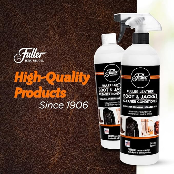 Fuller Brush Leather Boot and Jacket Cleaner Conditioner - Natural Oil Formula for Leather, Vinyl, Backpacks & Luggage - Remo