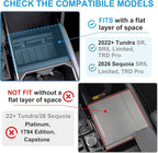 Center Console Hidden Organizer Compatible with 2022 2023 2024 2025 2026 Toyota Tundra and 2026 Toyota Sequoia Accessories OEM Secret Compartment Storage Box Press Open(Fit SR/SR5/Limited/TRD Pro)