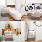 HomeHacks 2-Pack Large Laundry Basket, Waterproof, Freestanding Laundry Hamper, Collapsible Tall Clothes Hamper with Extended