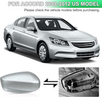 Silver Passenger Side Mirror Cover Rear View Mirror Cap Compatible with 8th Gen Accord Sedan 2008 2009 2010 2011 2012