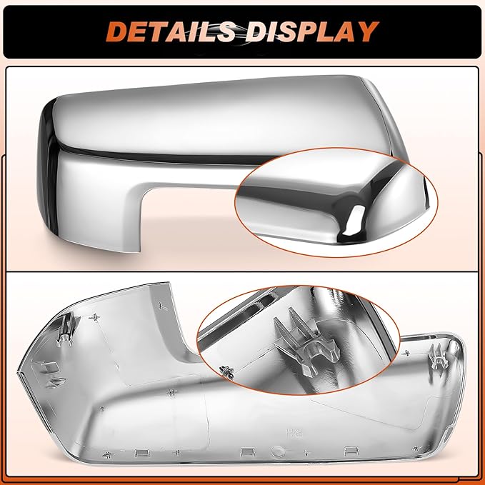 ACLONG Chrome Mirror Cap Cover Trim Left Driver Side & Right Passenger Side Rearview Side Mirror Covers Fit for Chevy Silverado 1500 GMC Sierra 1500 2019 2020 2021 2022 2023 2024 2025-1 Pair