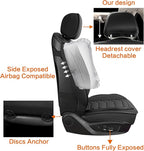 Leather Car Seat Covers Front Pair, Waterproof Faux Leather Seat Covers for Cars, Non-Slip Car Interior Covers Universal Fit 