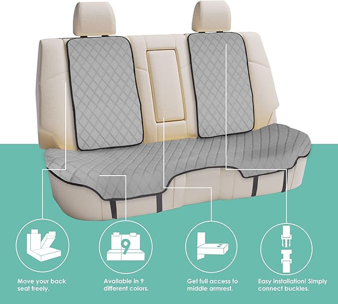 FH Group Neosupreme Automotive Seat Cushions - Universal Fit, Rear Car Seat Cushion With Non-Slip Silicone Backing for SUV, S