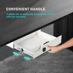 Under Desk Drawer Storage with Lock, 16"x11.8"x3.6", Metal Undermount Table Drawer, Ball Bearing Slides Out Tray Organizer fo