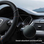 Microfiber Leather Steering Wheel Cover with Anti-Slip Lining Breathable and Soft Universal 14.5-15 inch, Easy to Install Ste