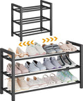 Detsuk 3-Tier Expandable Shoe Rack – Adjustable Heavy-Duty Metal Shoe Organizer Shelf for Closet, Entryway, Mudroom & Garage 