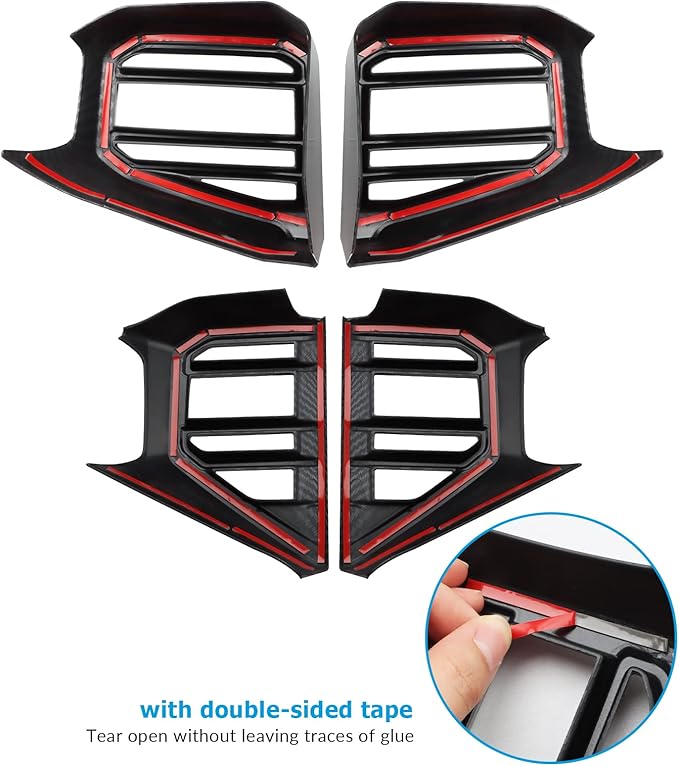 INTGET 4PCS Side Dashboard AC Outlet Covers for 2022-2026 Toyota Tundra Accessories Carbon Fiber Center Console Air Vent Trim Protector for 2023 2024 2025 2026 Toyota Sequoia Accessories