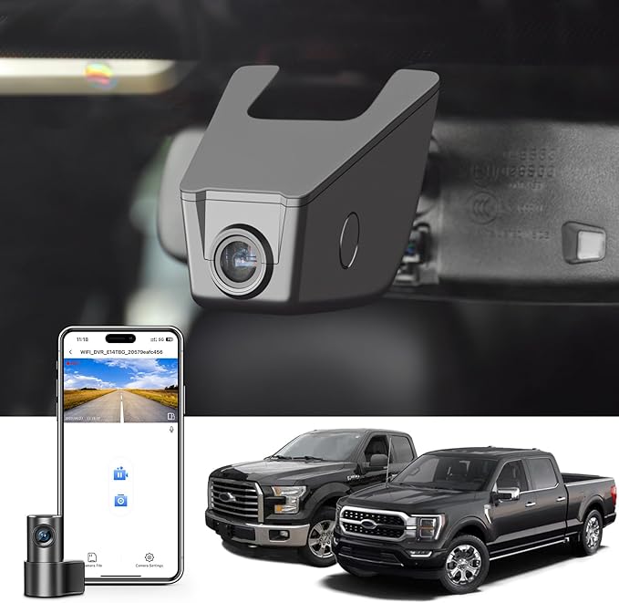 Front 4K & Rear 1080P Dash Cam fit for Ford F150 2013-2017 F250/F350 Super Duty 2015-2019 XLT Lariat King Ranch Raptor Limite
