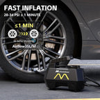 Tire Inflator Portable Air Compressor, Air Pump for Car Tires-9.84 Ft Cord,12V DC-Powered Auto Pump with Digital Pressure Gauge,Emergency LED Light, Car Accessories for Motorcycle Bicycle Ball Balloon