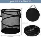 BATTOO Mesh Collapsible Laundry Baskets, Foldable Pop Up Laundry Hamper, Large Laundry Basket Hamper for Laundry, Bathroom, K