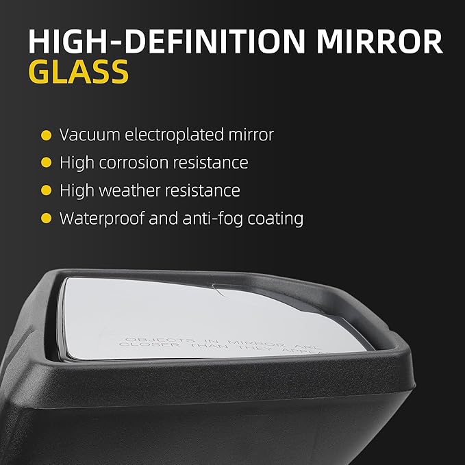 Dasbecan Right Passenger Side Door Mirror Compatible with Ford F150 2015-2020 with Blind Spot Glass Without Puddle Light Without Turn Signal Light Replace# FL3Z17682AK (3Pins) Black