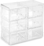 Huang Acrylic Stackable Upright 6-Drawer Jewelry Organizer Crystal Clear Acrylic | Makeup Jewelry Accessories Cosmetic Counte
