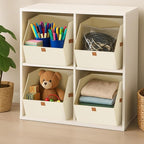 Homsorout Fabric Closet Storage Cubes - 6 Pack Square Storage Bins with Dual Handles for Clothes, Towels, Toys, Cube Storage 