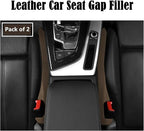 Leather Car Seat Gap Filler Universal for Car, SUV, Truck Fit Organizer Fill The Gap Between Seat and Console Stop Things from Dropping, Set of 2 (Brown)