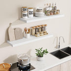 Dreamland 40 Inch Long Floating Shelves in White,9.3 Inch Deep Floating Shelf for Wall,Large Display & Storage Shelf, Wall Sh