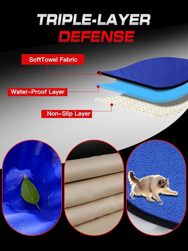 2-Pack 550g Waterproof Car Seat Cover Towel - Universal Anti-Slip Sweat Protection for Front Bucket Seats - Machine Washable 