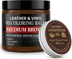 Leather Color Restorer, Leather Recoloring Balm, Scratch Remover, Leather Dye, Leather Paint with Leather Conditioner, Leathe